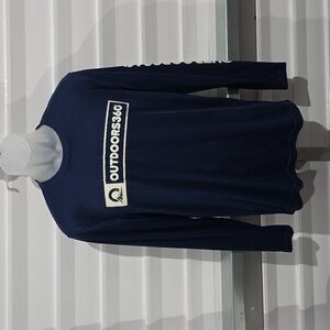 Hanes Outdoors 360°‎ Blue Long Sleeve Cool Dri  Shirt Size Medium
